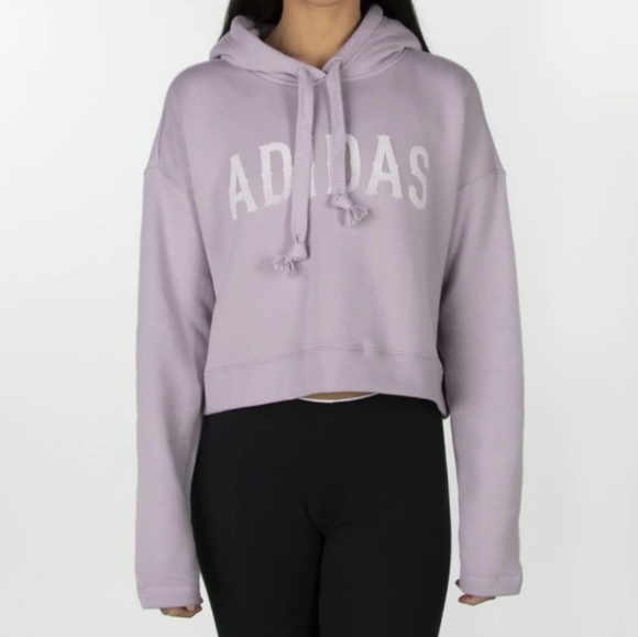 adidas Tops - Adidas cropped logo hoodie